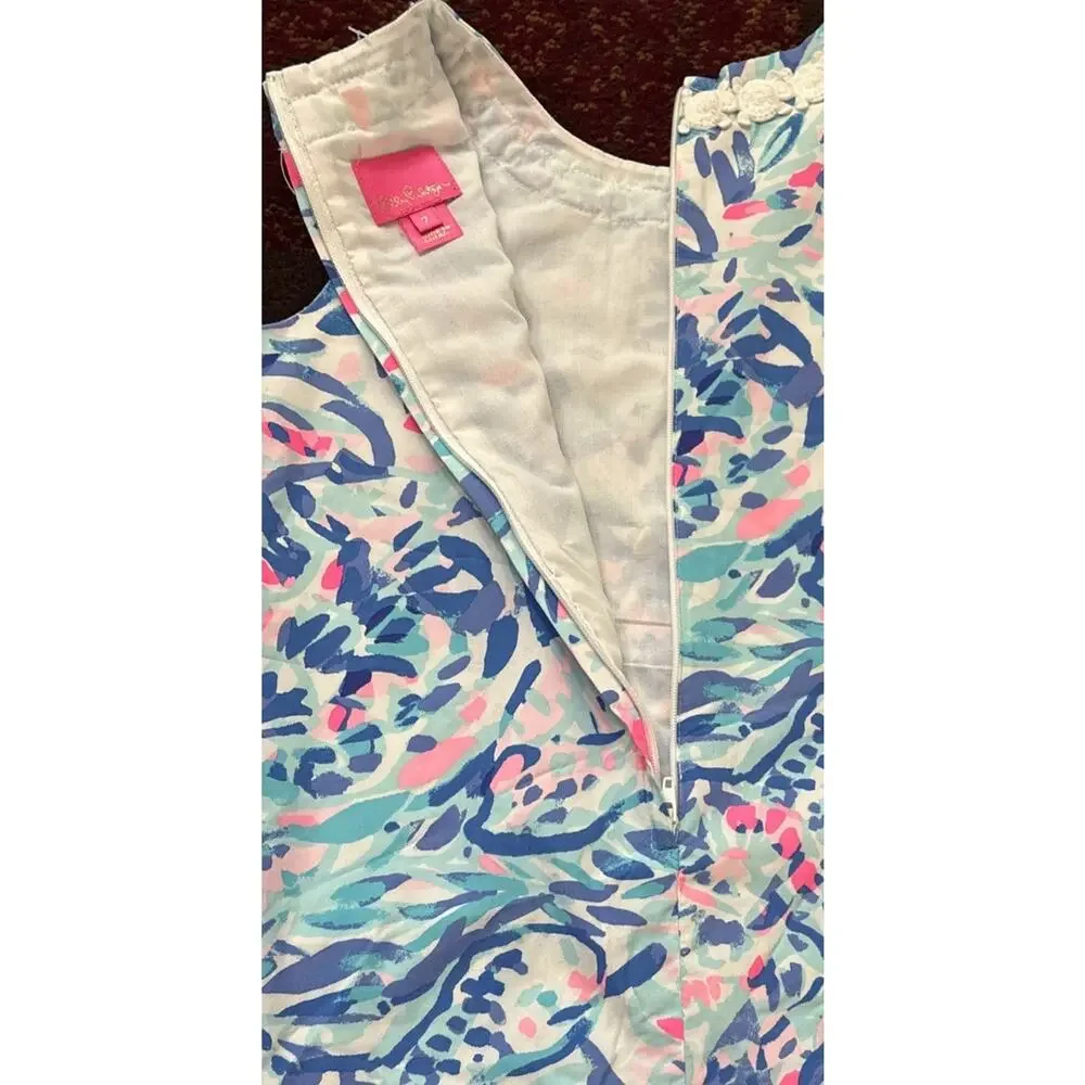 Lilly Pulitzer Girls Shift Dress New With Tags “Breakwater-party wave” Size 7